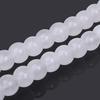 Natural Milk White Jade Stone Round Chalcedony Beads For Diy Jewelry Making 15 Inch