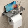 Punch Free Toilet Paper Holder Space Aluminum Phone Storage Rack Tissue Roll Holder  Kitchen