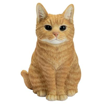 Убия Сидящая Британская короткошерстная Коричневый табби x 13 x см Кукла Фигурка Украшение Животное Садовое украшение Реалистичная Милая кошка (Маленький) 15.5 19.5 H22218-1