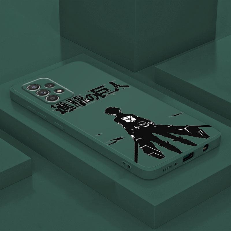 Японский чехол для телефона «Атака Титанов» для Samsung Galaxy A73 A23 A13 A12 A33 A72 A22 A52s A52 A53 A42 A13, квадратный жидкий чехол с изображением аниме