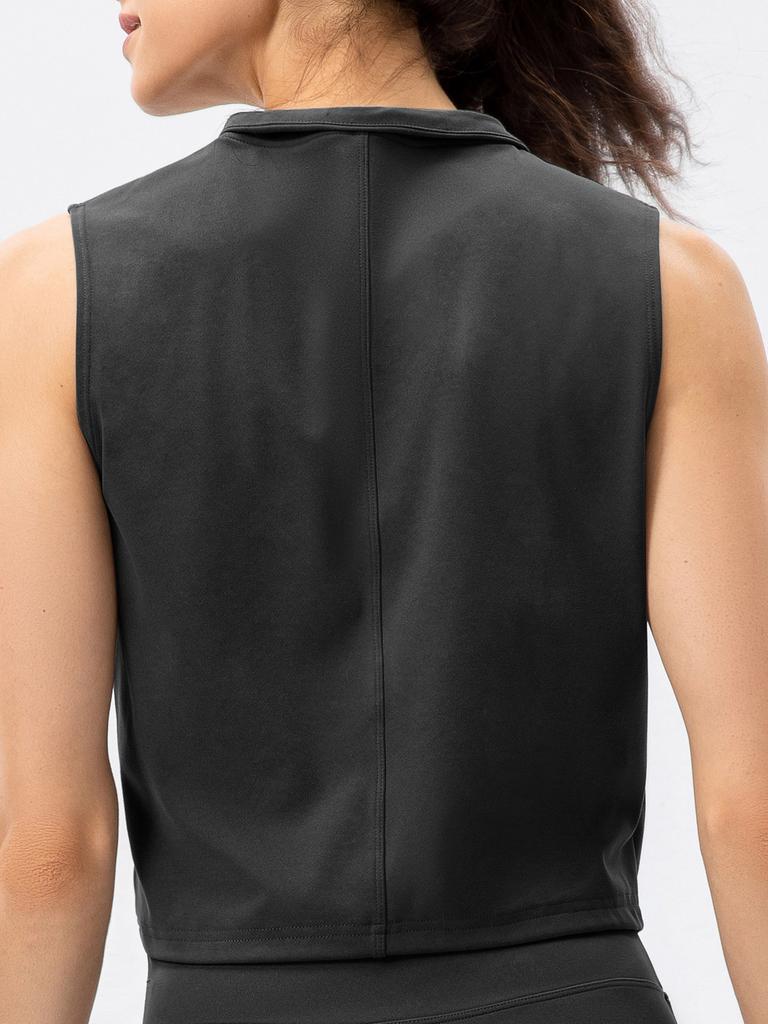 Женский спортивный жилет на молнии, повседневные жилеты без рукавов