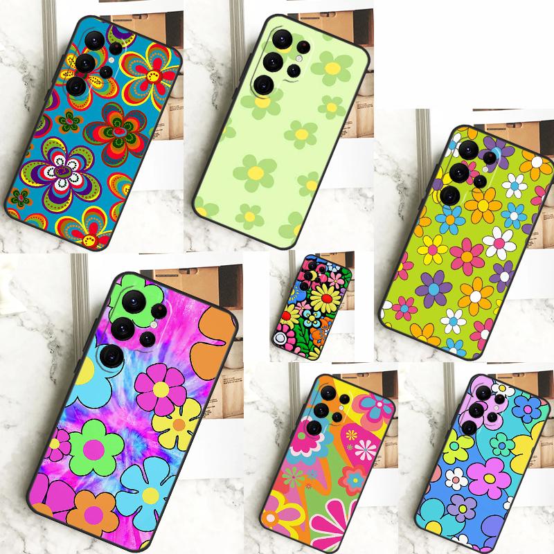 Крутой Цветочный Хиппи Бохо Чехол Для Samsung Galaxy S23 S22 S24 Ultra S8 S9 S10 Plus Note 10 20 Ultra S20 S21 FE Обложка