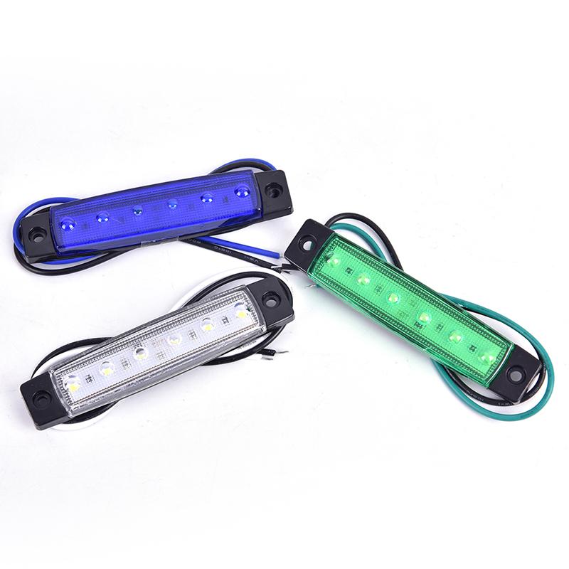 1 шт., 12 В, 6 светодиодов, боковой габаритный индикатор для грузовика, низкий светодиодный фонарь для прицепа, задний боковой фонарь