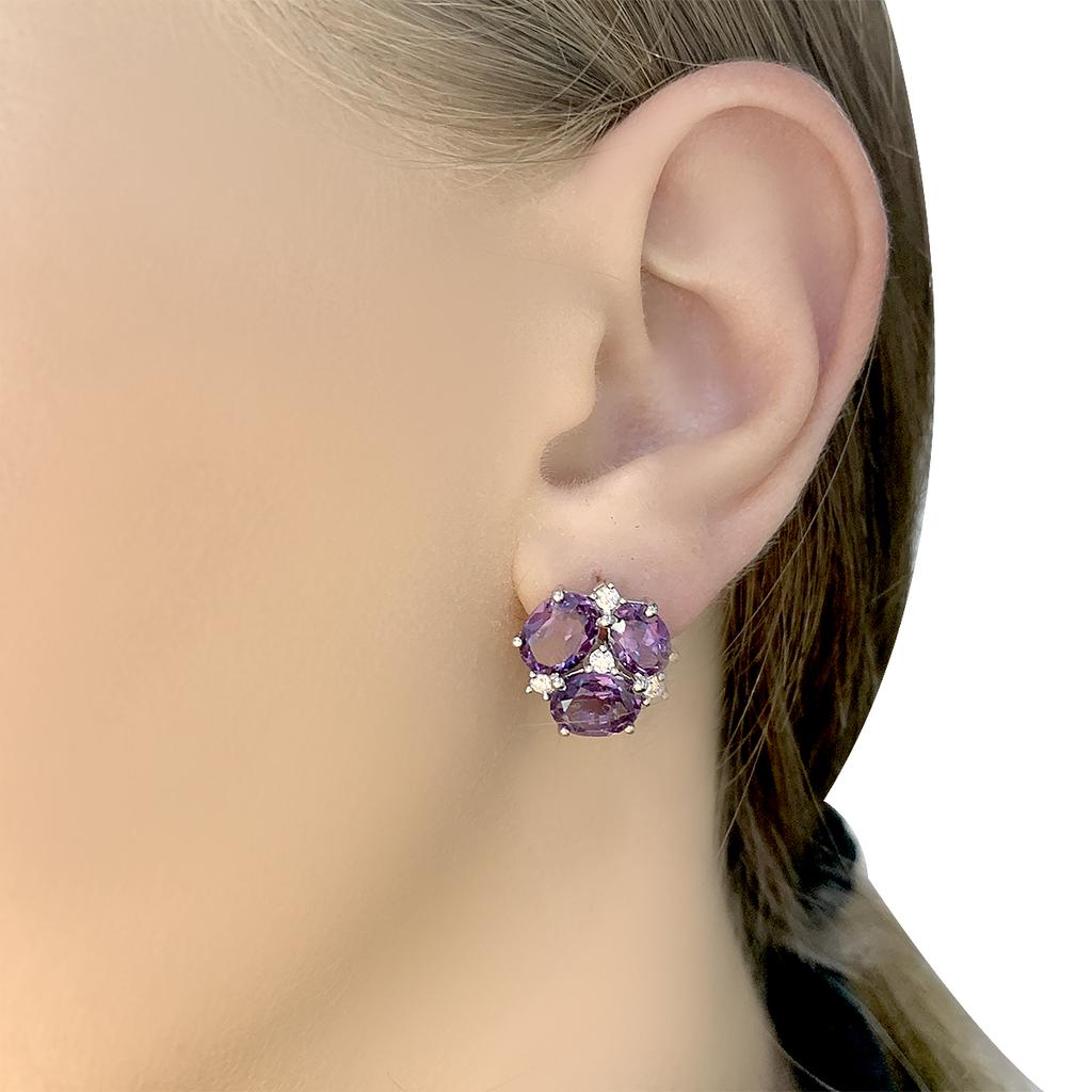 Silver Earrings with Alexandrite 8.595ct (1990384)