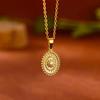 Vintage Gold Stainless Steel Small Sun Geometric Necklace Women's Exquisite Pendant Niche Design Premium Accessories