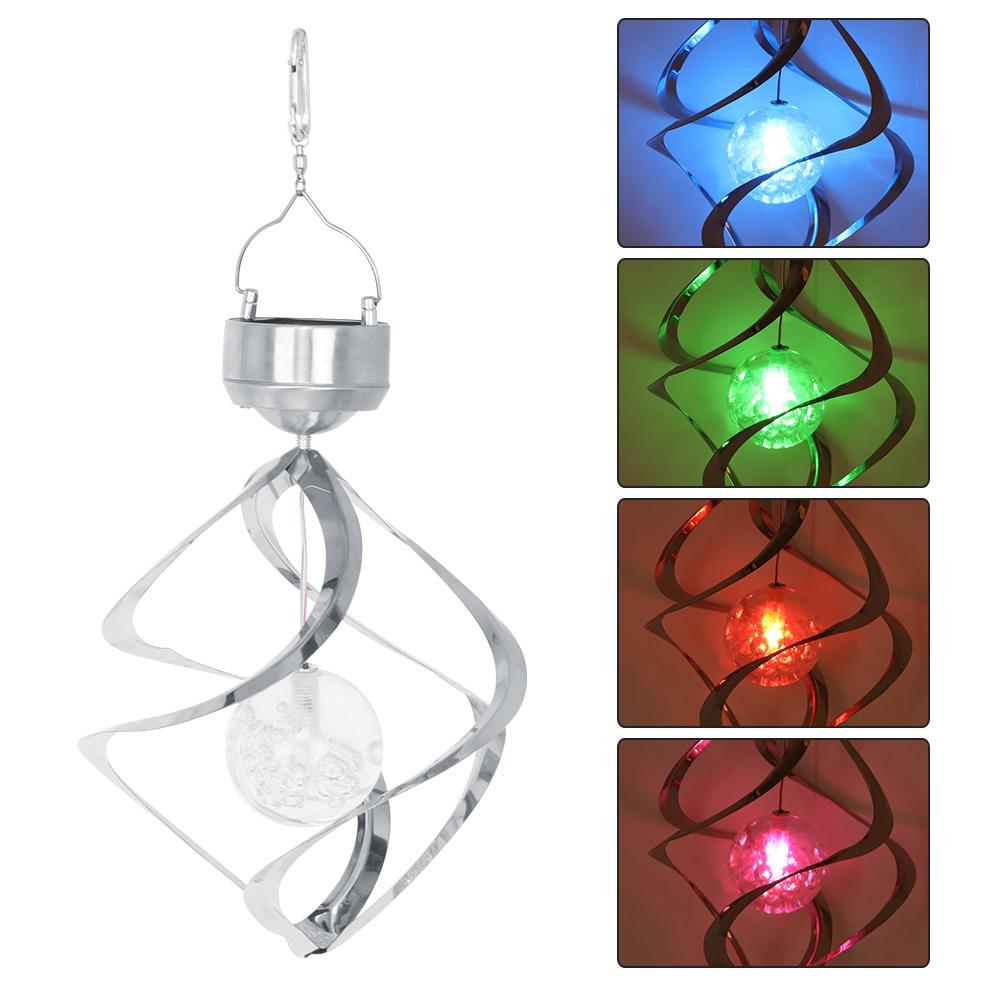 LED Color Changing Solar Hanging Light Waterproof Wind Chimes Light Lamp Outdoor Decoration