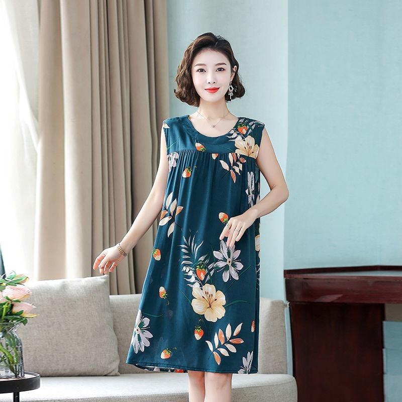 Женские ночные рубашки, новая хлопковая шелковая ночная рубашка, летнее платье, повседневная свободная ночная рубашка, женская ночная рубашка