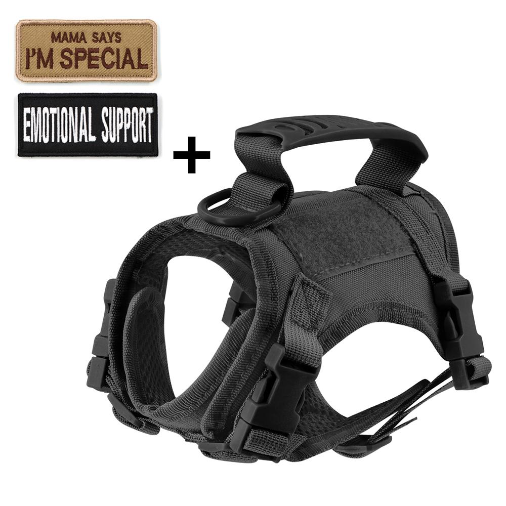 Тактическая кошачья шлейка с 2 нашивками-наклейками для щенка, военная жилетка-шлейка для служебной работы, тренировок, аксессуары для маленьких собак