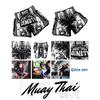 Muay Thai Kickboxing Boxing MMA UFC Black White Casual Shorts Gym Sport Unisex Men Women Workout Quick Dry Print Elastic High Waist Training