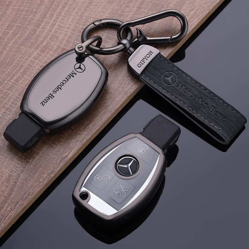 RPO5 PU Car Key Case Cover Shell Fob For Mercedes Benz A B C E Class GLS GLA GLK GLC CLS CLA AMG W204 W205 W212 W463 W176 Keychain