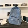 Винтажный однотонный джинсовый рюкзак большой вместимости дорожный рюкзак школьный ранец для учеников средней школы