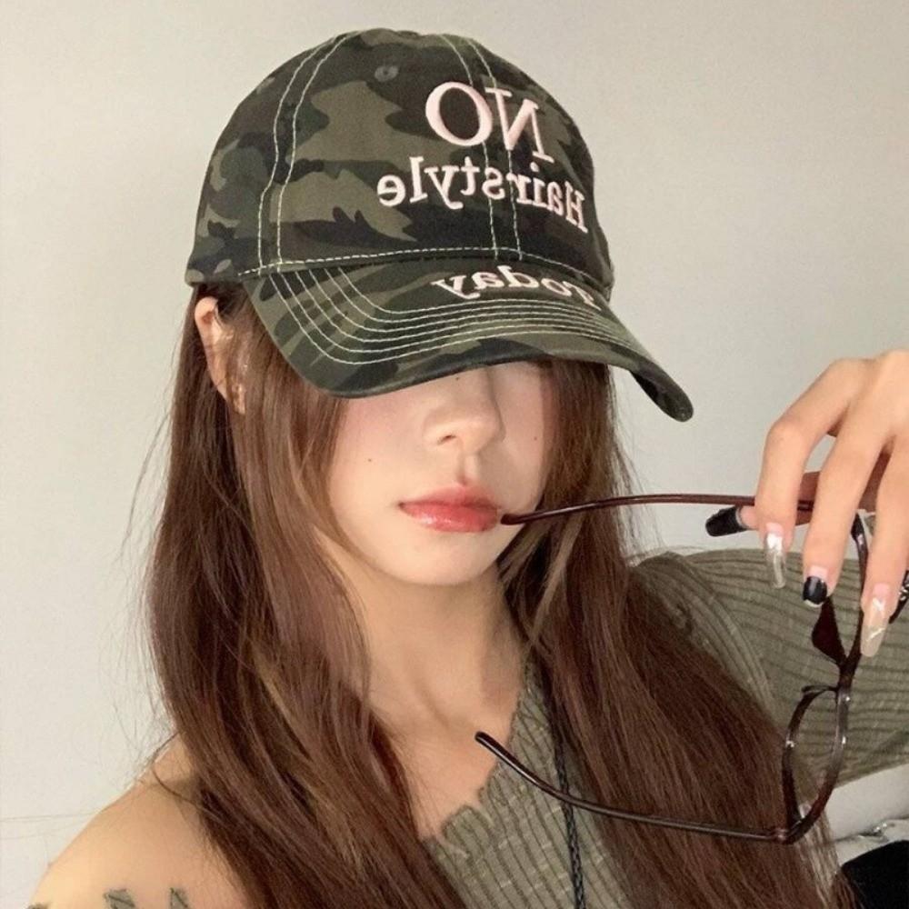 Adjustable Camouflage Baseball Cap Cotton Sunscreen Hats Embroidery Baseball Hats for Men Women