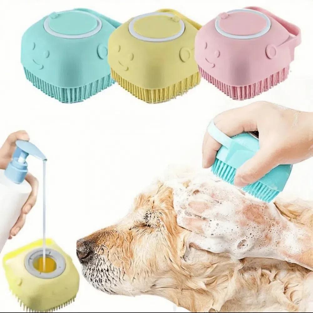 Soft Massage Comb 2-In-1 Shampoo Brush New Pet Bath Brush Cleans Hair And Dirt