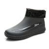 Сапоги мужские короткие флисовые универсальные на плоской подошве с мягкой подошвой короткие сапоги-трубы для дождя водонепроницаемая обувь для кухни на толстой подошве с противоскользящей отделкой