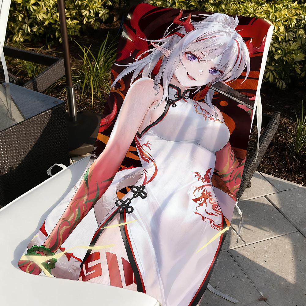 Игровое полотенце Arknights Nian, спортивное, быстросохнущее, для путешествий, кемпинга, песозащитное, мягкое, легкое, большое пляжное полотенце