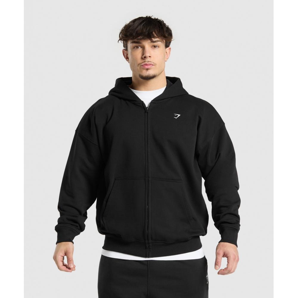 Gymshark Толстовка с капюшоном Atlas Zip Up, черная A2b8v Bb2j