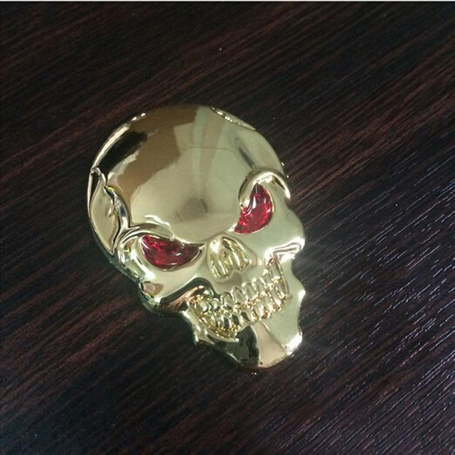 3D Металлический Золотой Черный Череп Скелет Автомобиль Мотоцикл Наклейки Эмблема Значок