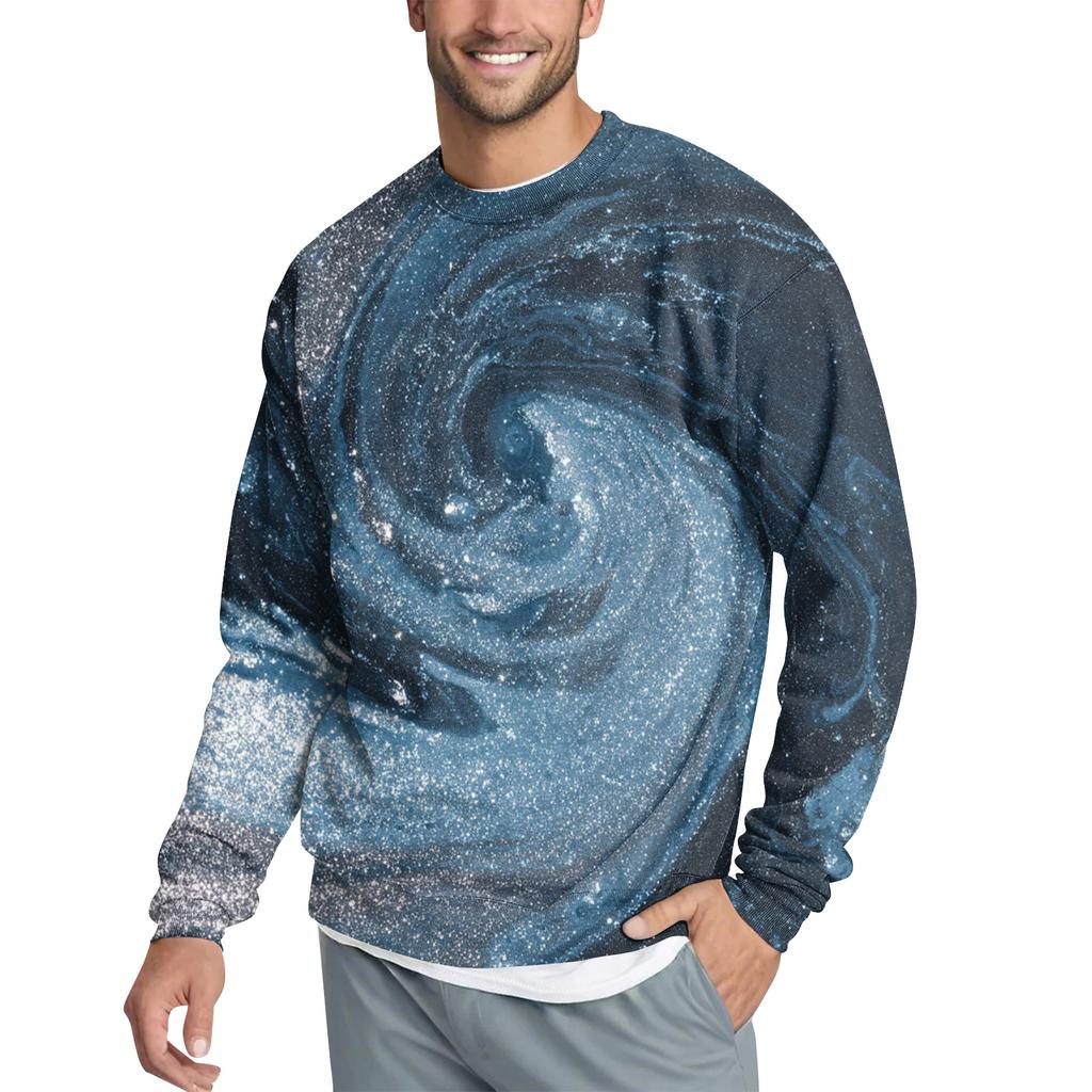 Мужской повседневный модный свитшот с принтом и круглым вырезом