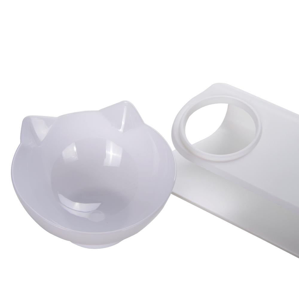 Двойная миска для кошек для маленьких кошек, собак, котят, приподнятая, нескользящая миска для подачи воды, миска для воды с защитой от наклона, миска для воды для щенков, товары для домашних животных