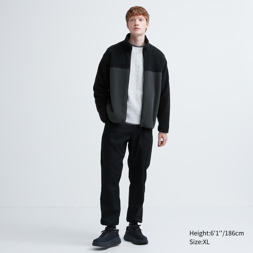 Uniqlo Флисовая куртка на молнии (длинный рукав) цветной блок