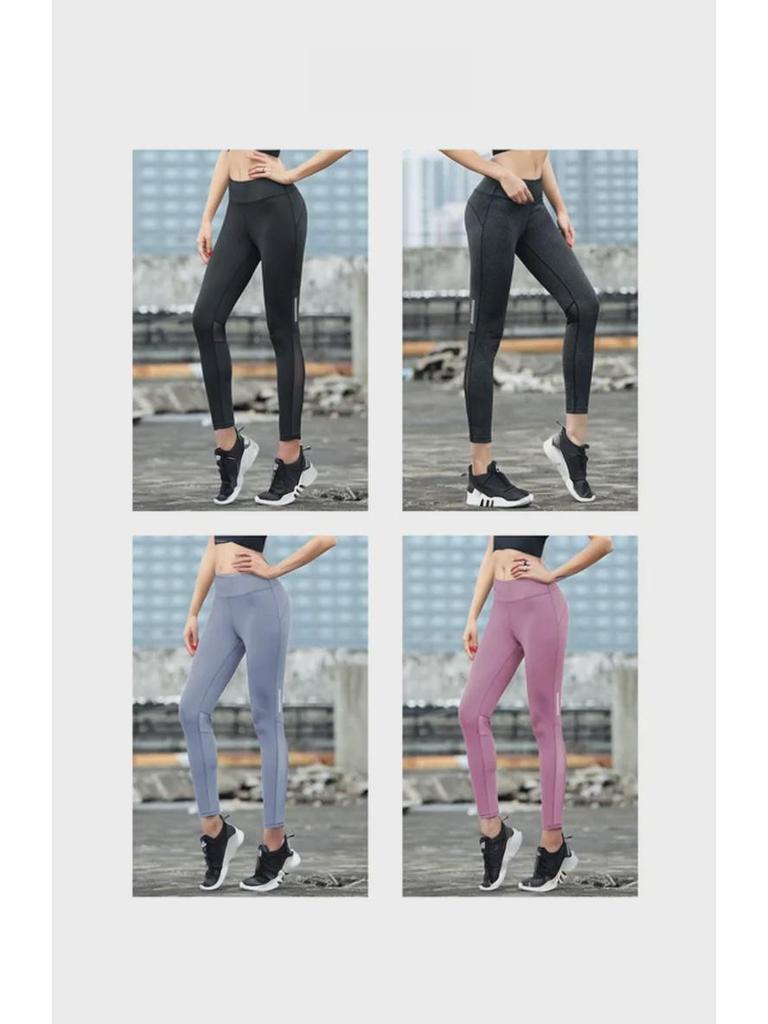 Женские сетчатые леггинсы для фитнеса с высокой талией — быстросохнущие, приподнимающие бедра, обтягивающие, эластичные брюки для бега