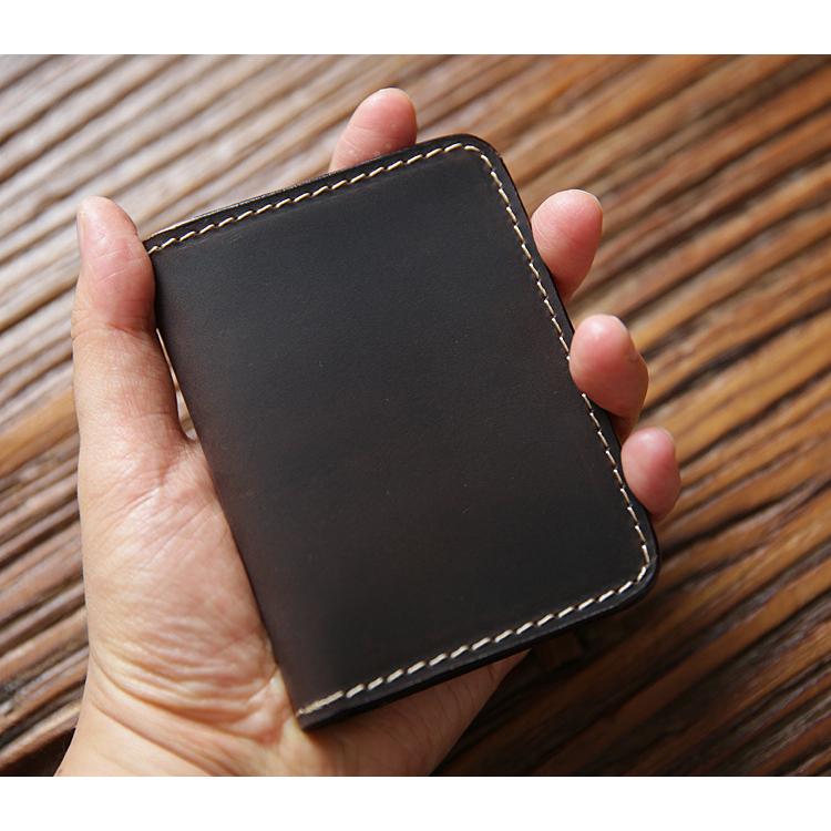 Кожаные чехлы для карт в стиле ретро Crazy Horse, мужской первый слой из воловьей кожи, держатель для кредитных карт, кошелек ручной работы, короткий ультратонкий тонкий чехол для удостоверения личности водителя