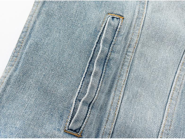 Модная джинсовая куртка Gallery Dept выцветшего синего цвета с вышитым логотипом