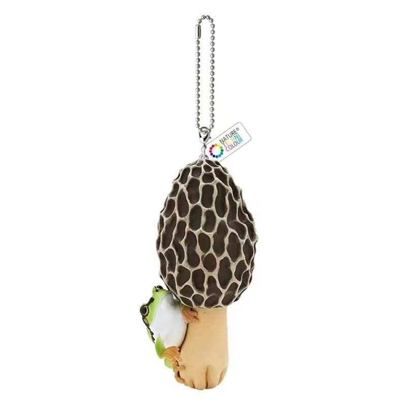 Frog and Mushroom Gashapon Toys Lovely Creative Simulation Mushroom Rain Frog Ornament Pendant Action Figure Toys