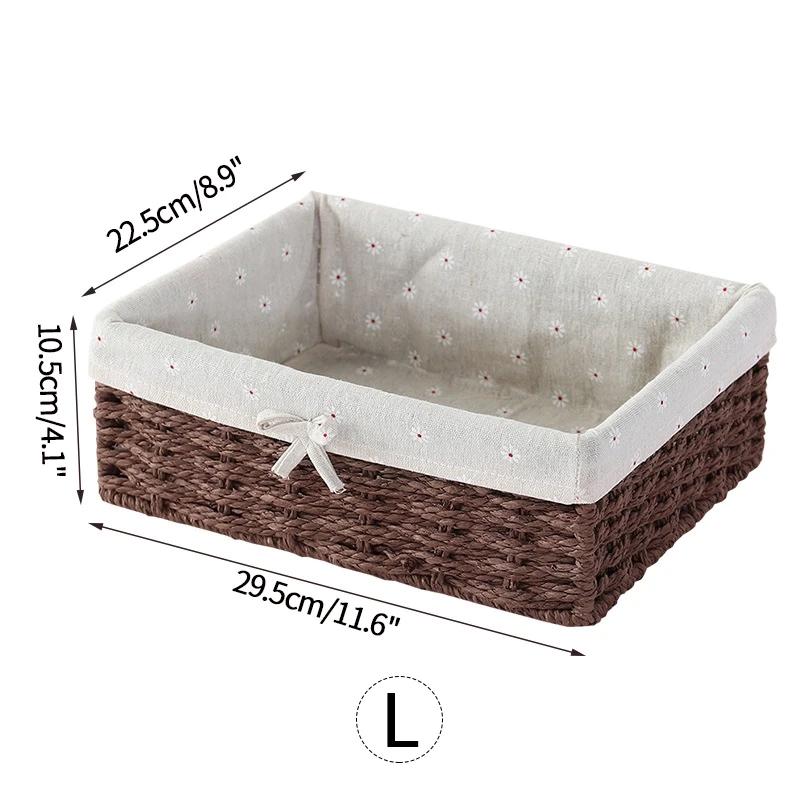 Woven Storage Baskets Organizers Kitchen Sundries Storage Baskets Cosmetics Snack Storage Box Desktop Organizer Container