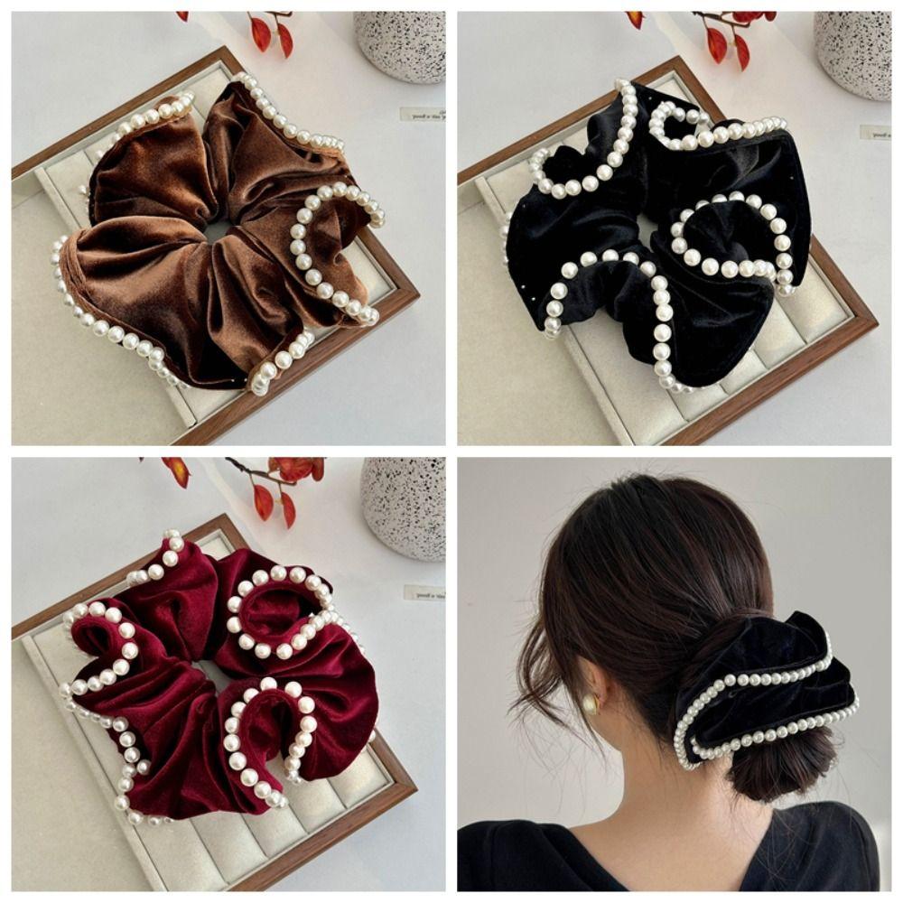 Резинка для волос Толстая кишка Резинка для волос Эластичная резинка для волос Жемчужная веревка для волос Бархатные резинки для волос Путешествия