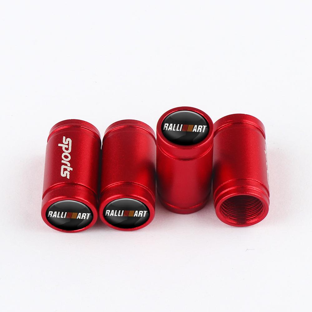 4PCS Car Valve Cap Tires Wheels Dust Covers Car Styling For Mitsubishi Ralliart Space Star Lancer Outlander Xl Eclipse Cross Asx
