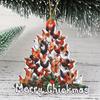Acrylic Chicken Tree Pendant 2D Christmas Decorations Funny Chicken Christmas Tree Pendant DIY