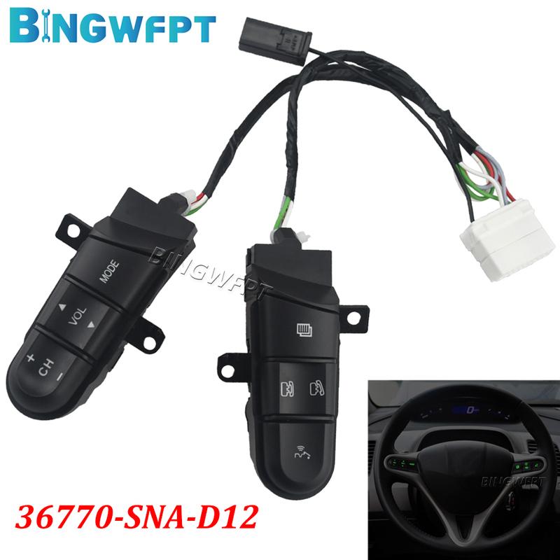 Steering Wheel Button Switch 36770-SNA-D12 BINGWFPT NEW For Fit 09-14 For Honda 2008 2009 2010 2011 2012 2013