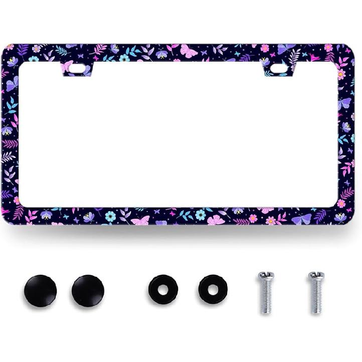 Funny License Plate Frame What‘S Your Favorite Scary Movie License Plate Holder Stainless Steel Auto Parts Blood License Plate Decoration For Men