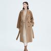LANCY Women's Pure Wool French Style Midi Coat