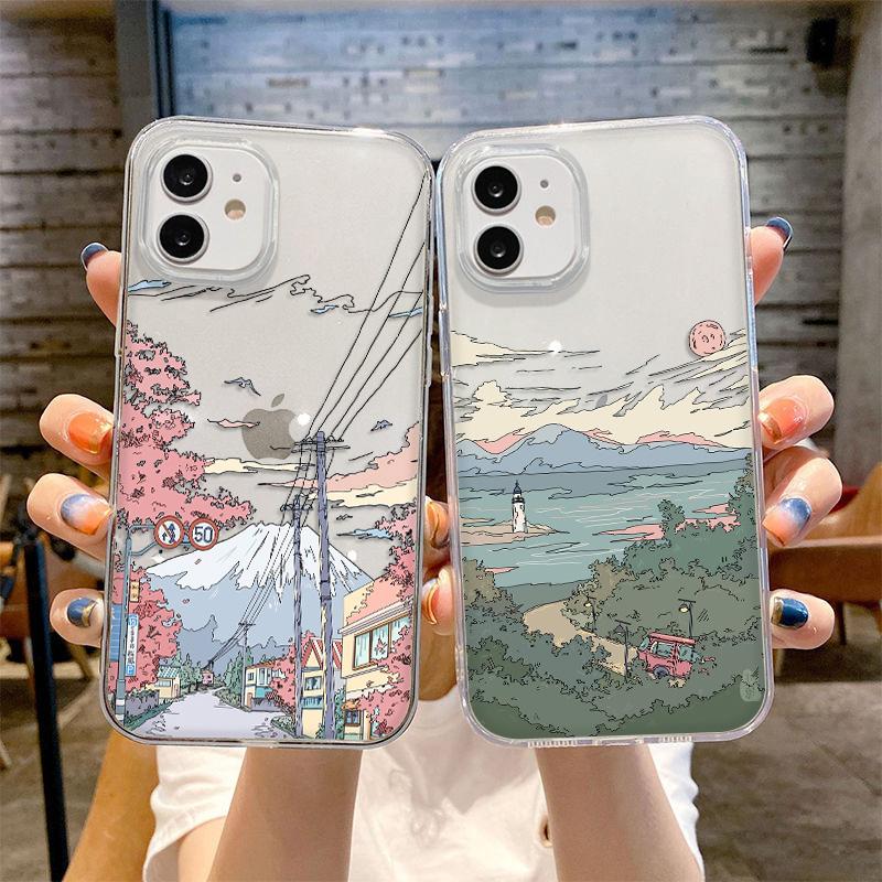 Korean Sunset Scenery Phone Case For Iphone 11 Case Iphone 13 12 14 Pro Max Mini X Xr Xs Max Se 2020 7 8 Plus Shockproof Celular