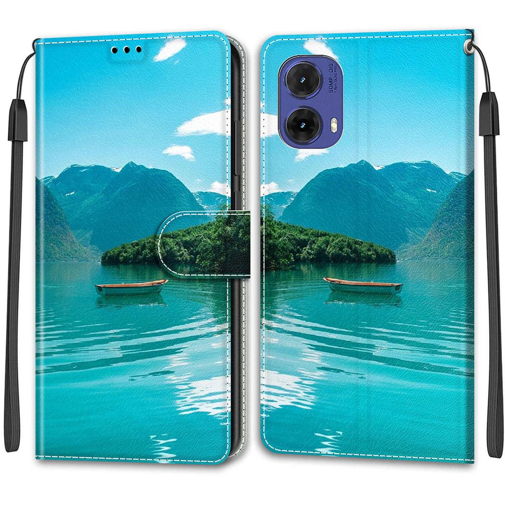 Роскошный окрашенный кожаный чехол-кошелек из искусственной кожи в стиле книги для Motorola Moto G85/G75/G55/G35/G24 Power/G15/G05/G84/G54 Power/G34/G24/Edge 40/G14