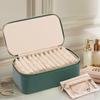 Travel Jewelry Box Large Capacity Zipper Closure Waterproof Hard Shell Soft Lining Rings Earrings Storage Organizer