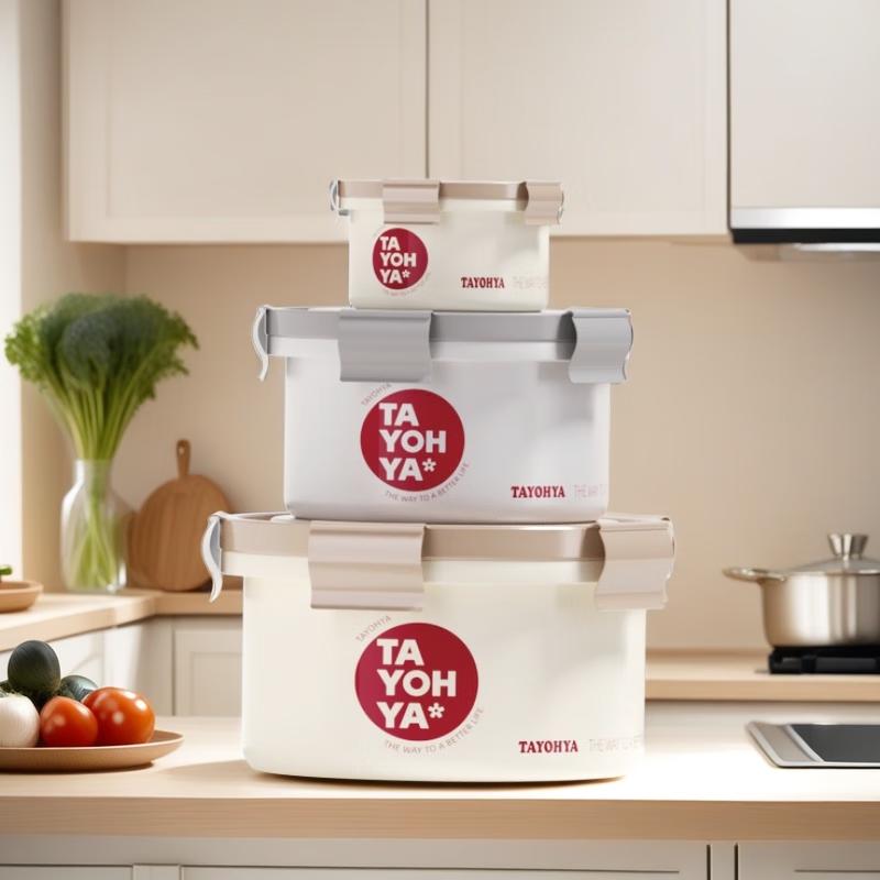 Набор круглых контейнеров для хранения продуктов TAYOHYA, 3 шт.