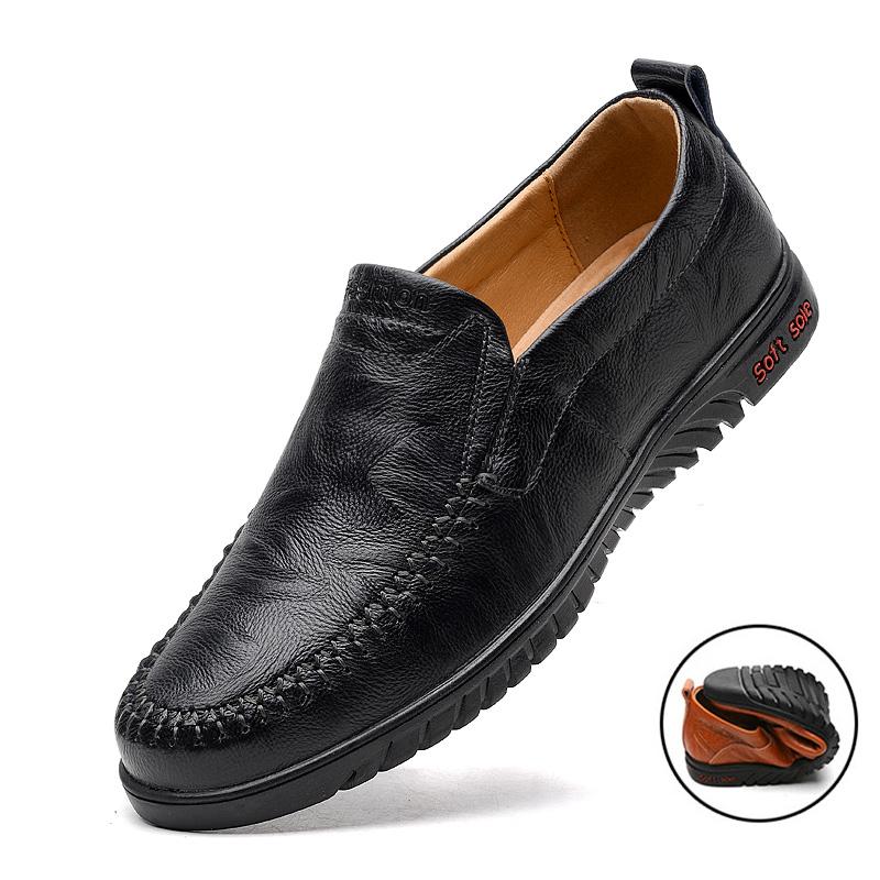 Мужская обувь из натуральной кожи, повседневные формальные лоферы без шнуровки, мужские мокасины, итальянские черные мужские туфли для вождения