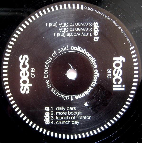 12inch Record FOSCIL & SPECS ONE - Discuss The Benefits Of Said Collab FCT021 Fourthcity 2005 US Dance & Electronica Used
