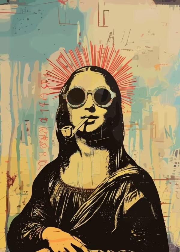 Watercolor Canvas Painting Graffiti Funny Posters Wall Art Picture Living Room Home Decor Gifts Interesting Mona Lisa Creative