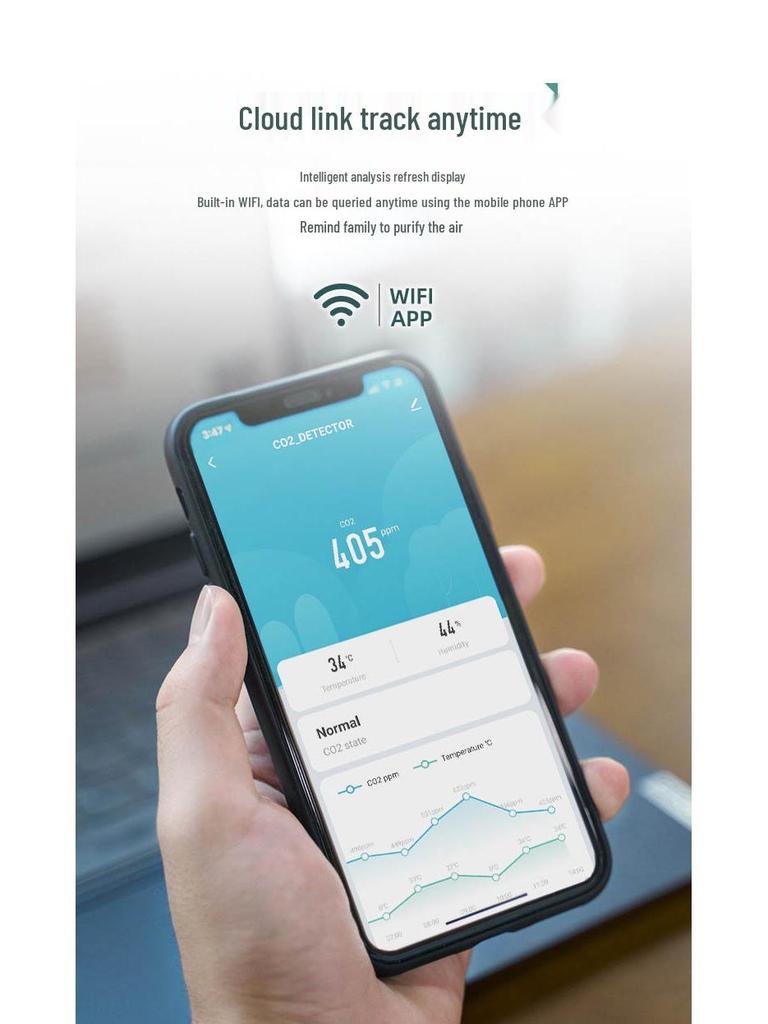 Инфракрасный детектор CO2 с датчиком температуры и влажности Tuya - Точный мониторинг качества воздуха