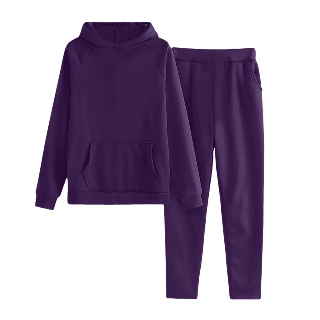Children's Solid-color Loose Sweatshirt And Sweatpants Casual Sportswear Set