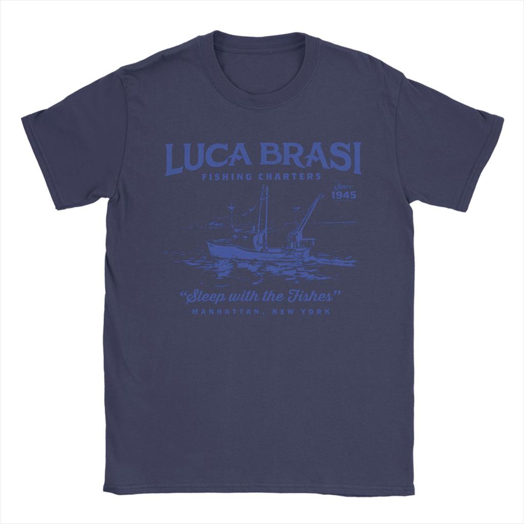 Luca Brasi Fishing Charters 100% Cotton T Shirt For Men Summer  Streetwear T-Shirts O Neck Hip Hop Tees Plus Size Pattern Tops