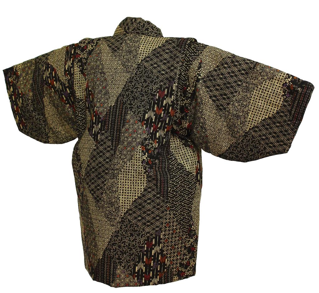 Chanchanko Hanten Hanten, старый стиль ткани, смена черного цвета, размер спинки, сделано в Японии [Warudo] Детский Hakaten, для мальчиков, выкройка, материал, одеяло, 90 см,