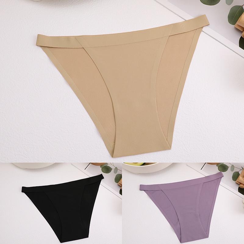 Бесшовные трусики для женщин, 3 шт./компл., хлопковые женские трусы с резинкой, большие размеры, нижнее белье бикини, нижнее белье