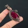 Созданный в лаборатории красный рубиновый драгоценный камень Чистая медная проволока, обернутая ювелирными изделиями ручной работы