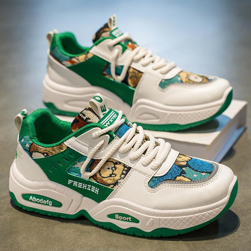 Модные кроссовки на платформе Весна Осень Мужские увеличивающие рост Дышащие Нескользящие Кроссовки Удобная Модная Шнуровка Повседневная Обувь