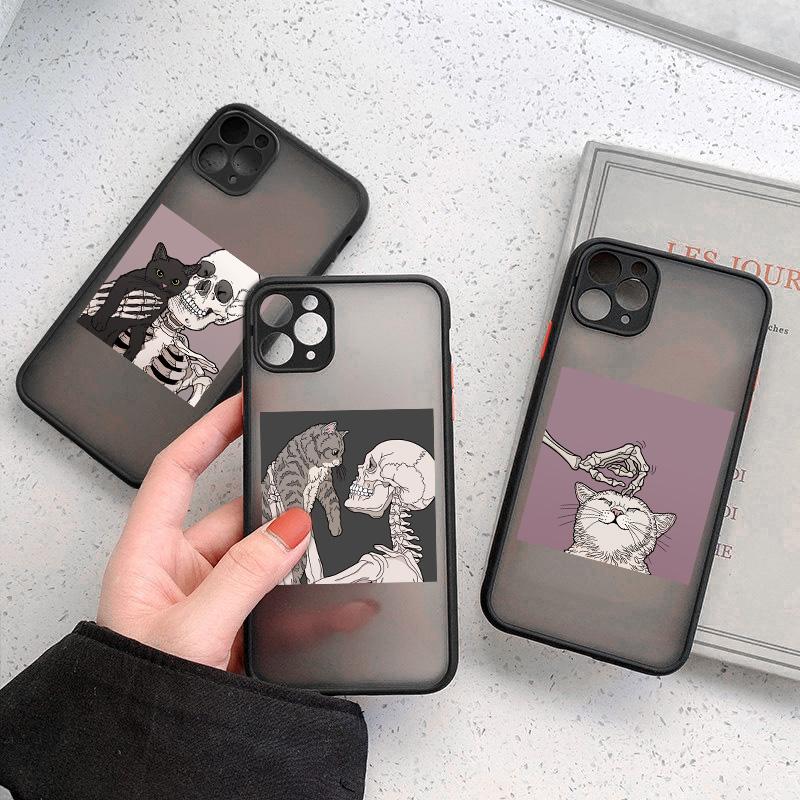 Забавный милый чехол со скелетом для iPhone 13 12 11 Pro Max 7 8 Plus 13 12 Mini XS Max X XR SE 2020, противоударный прозрачный чехол-бампер